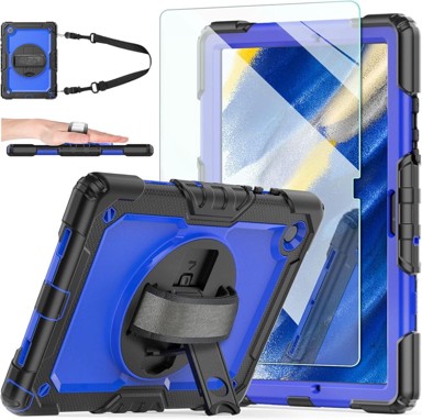 NIKCORP Robusna zaštitna maska za iPad Air 3/iPad Pro 10.5" s rotirajućim stalkom i naramenicom, plava